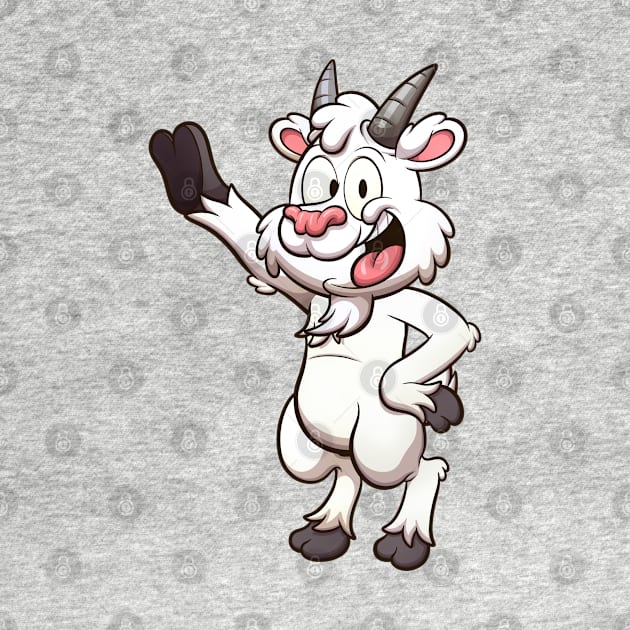 Friendly Smiling Cartoon Goat by TheMaskedTooner